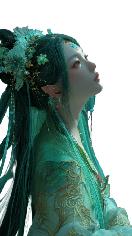 Mystical Oriental Maiden Vinyl Car Decal Sticker – Waterproof & UV-Resistant 8"