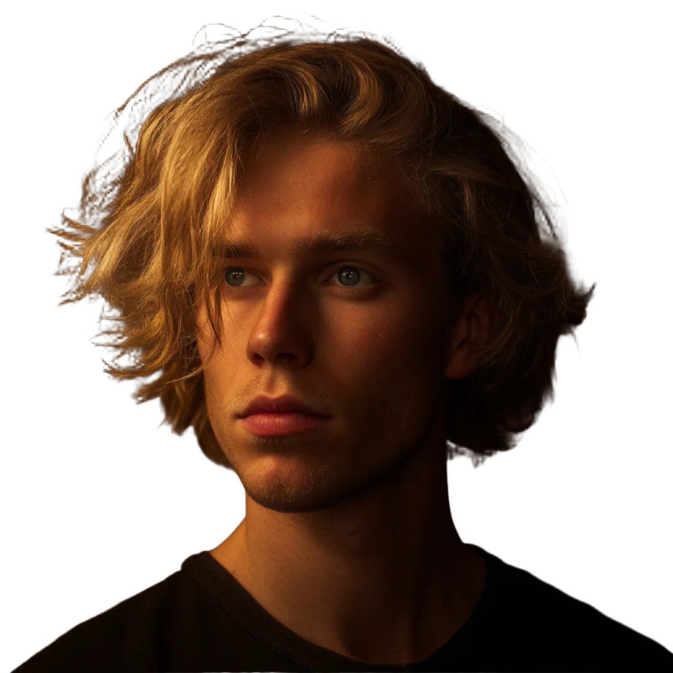 Young Man Portrait V3 Vinyl Car Decal Sticker – Waterproof & UV-Resistant 8"