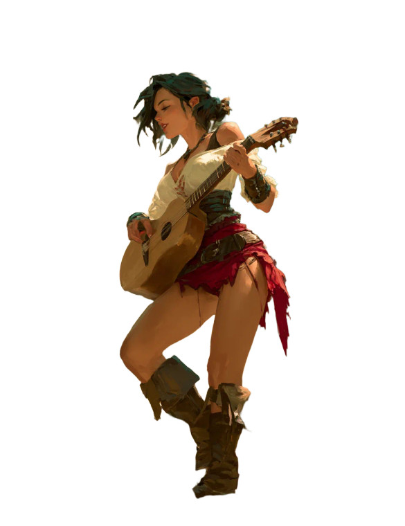 Fantasy Tavern Bard Vinyl Car Decal Sticker – Waterproof & UV-Resistant 8"