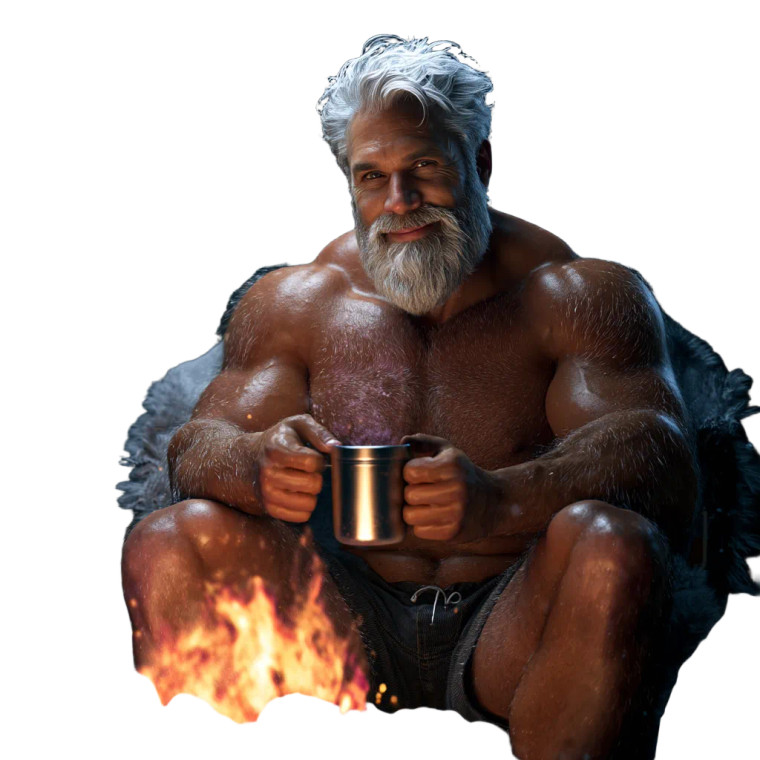 Muscular White-Haired Man V2 Vinyl Car Decal Sticker – Waterproof & UV-Resistant 8"