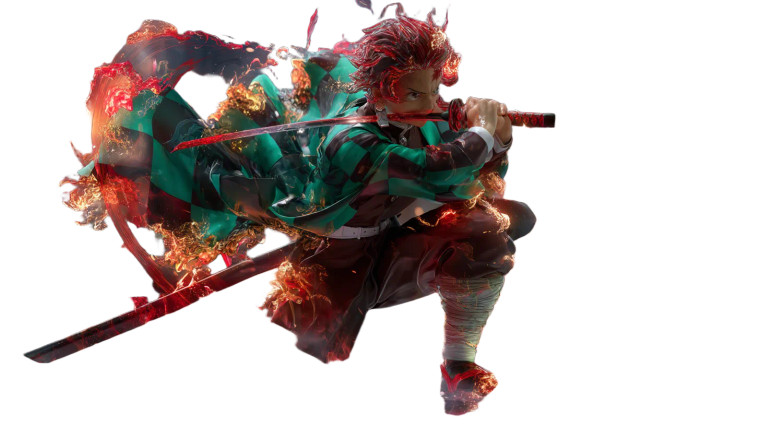 Dynamic Tanjiro Flames Vinyl Car Decal Sticker – Waterproof & UV-Resistant 8"