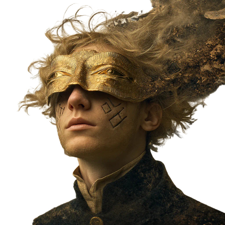 Surreal Masked Figure Vinyl Car Decal Sticker – Waterproof & UV-Resistant 8"