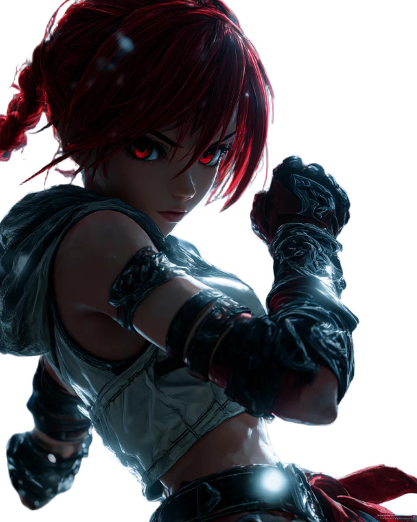 Red-Haired Fighter Vinyl Car Decal Sticker – Waterproof & UV-Resistant 8"