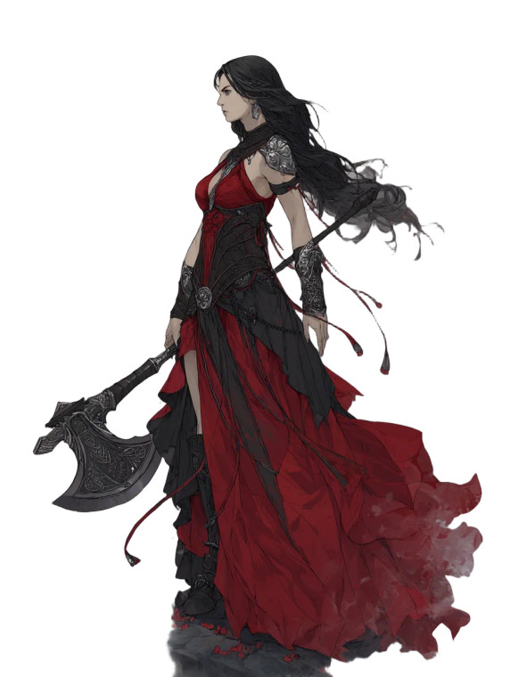 Gothic Goddess Axe Vinyl Car Decal Sticker – Waterproof & UV-Resistant 8"