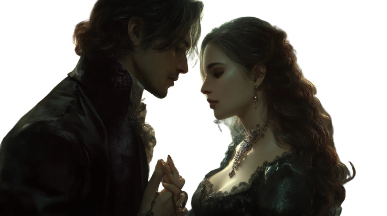 Gothic Romantic Couple V2 Vinyl Car Decal Sticker – Waterproof & UV-Resistant 8"