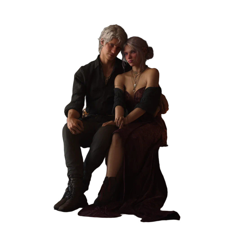 Fantasy Couple Portrait V3 Vinyl Car Decal Sticker – Waterproof & UV-Resistant 8"