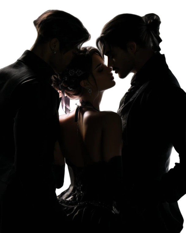 Romantic Throuple Embrace Vinyl Car Decal Sticker – Waterproof & UV-Resistant 8"