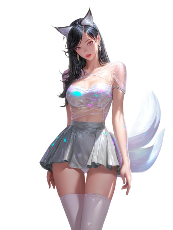 Ahri Illustration V3 Vinyl Car Decal Sticker – Waterproof & UV-Resistant 8"