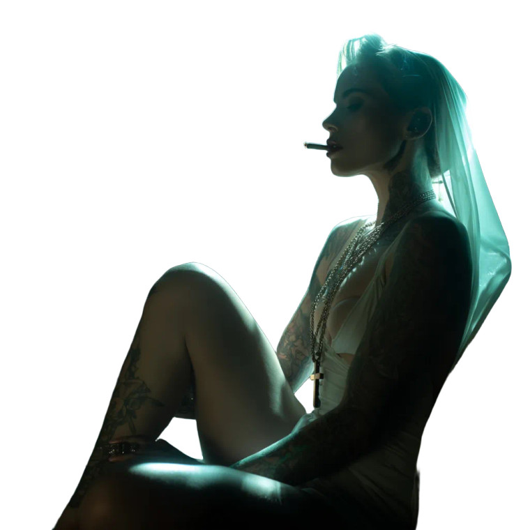 Gothic Tattooed Nun V33 Vinyl Car Decal Sticker – Waterproof & UV-Resistant 8"