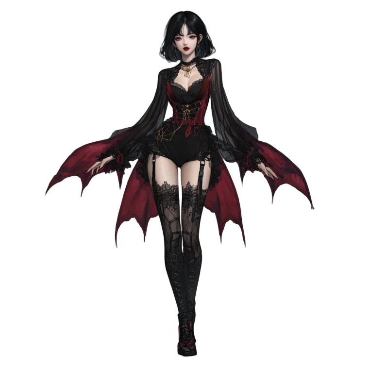 Korean Vampire Model V2 Vinyl Car Decal Sticker – Waterproof & UV-Resistant 8"