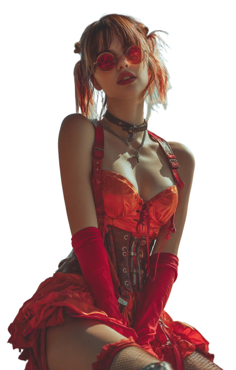 Steampunk Fashion Model Vinyl Car Decal Sticker – Waterproof & UV-Resistant 8"