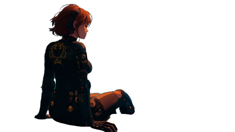 Cyberpunk Redhead Spaceship Vinyl Car Decal Sticker – Waterproof & UV-Resistant 8"