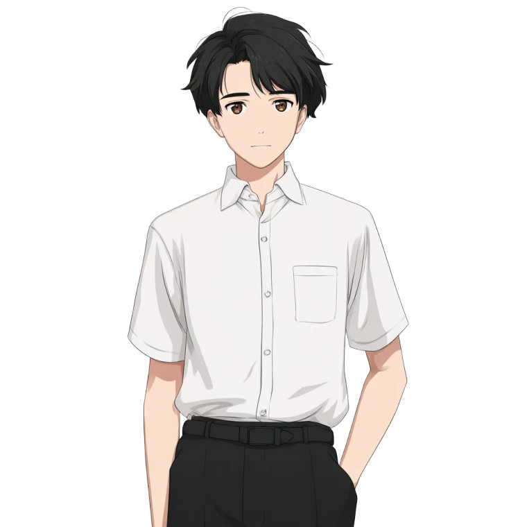 Handsome Anime Boy Vinyl Car Decal Sticker – Waterproof & UV-Resistant 8"