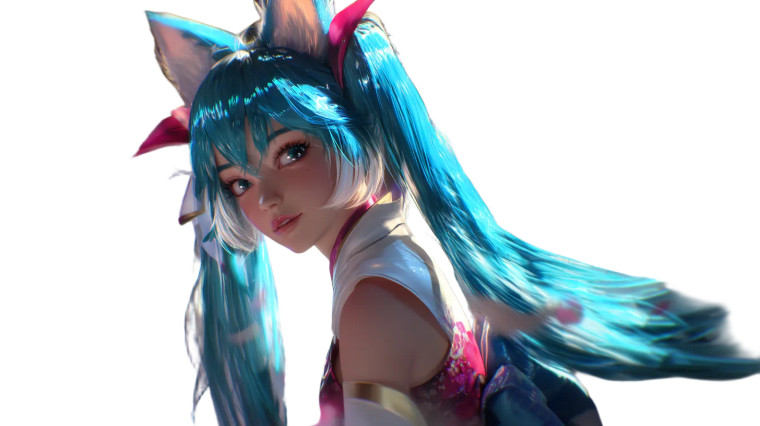 Miku As Ahri Vinyl Car Decal Sticker – Waterproof & UV-Resistant 8"