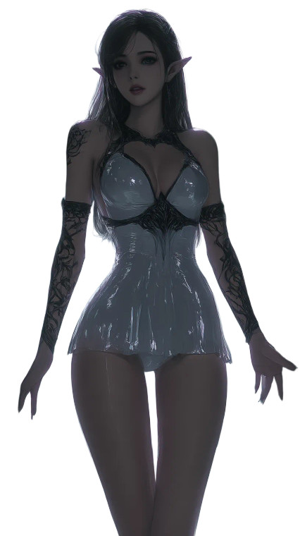 Dark Elven Angel V2 Vinyl Car Decal Sticker – Waterproof & UV-Resistant 8"