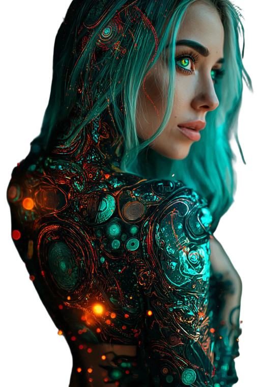 Ethereal Alien Woman Vinyl Car Decal Sticker – Waterproof & UV-Resistant 8"