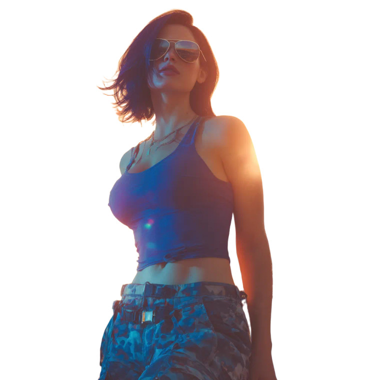 Powerful Blue-Haired Woman Vinyl Car Decal Sticker – Waterproof & UV-Resistant 8"