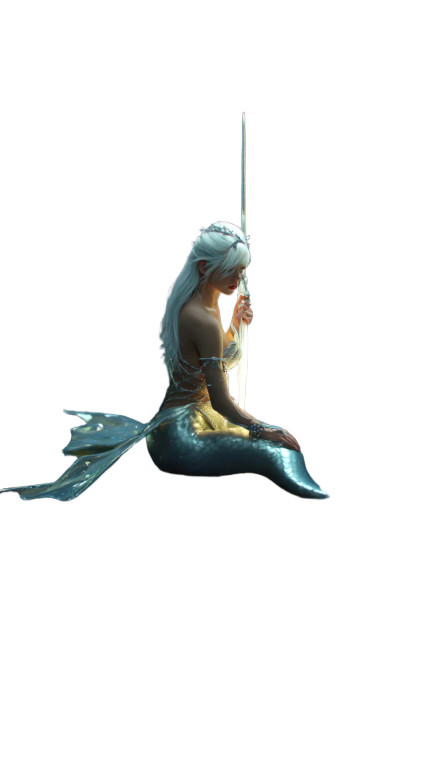 Mermaid With Light Sword Vinyl Car Decal Sticker – Waterproof & UV-Resistant 8"