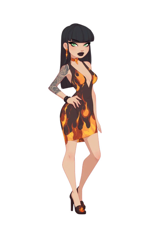 Goth Fire Woman Vinyl Car Decal Sticker – Waterproof & UV-Resistant 8"