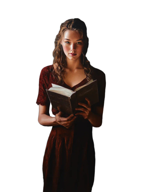 Vintage Reading Girl Vinyl Car Decal Sticker – Waterproof & UV-Resistant 8"