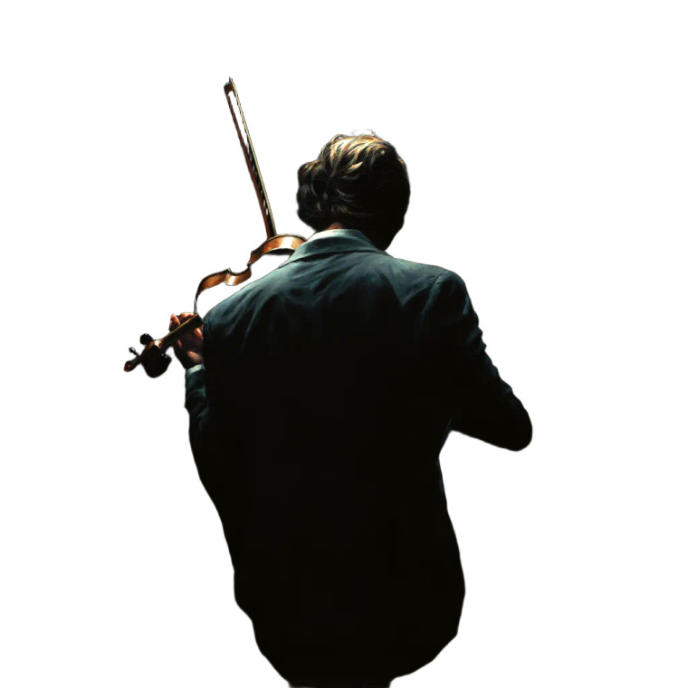 Shadowed Violinist Vinyl Car Decal Sticker – Waterproof & UV-Resistant 8"