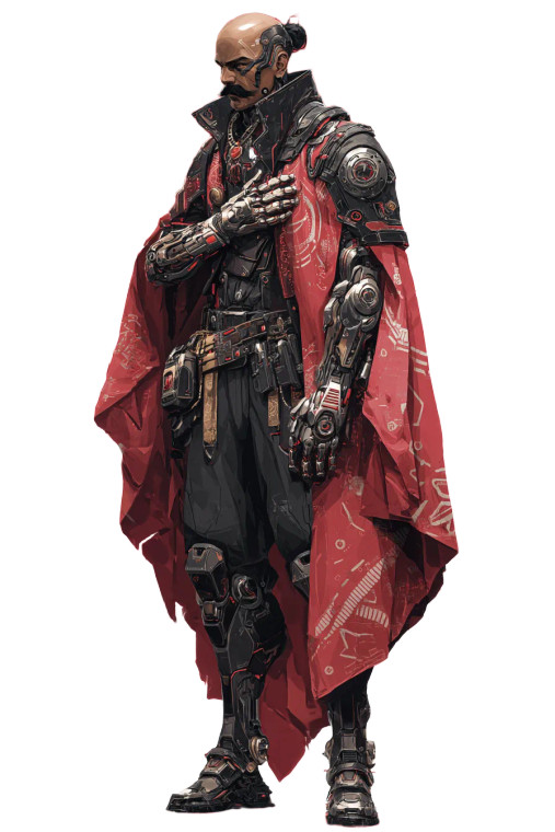 Cyberpunk Cossack Warrior Vinyl Car Decal Sticker – Waterproof & UV-Resistant 8"