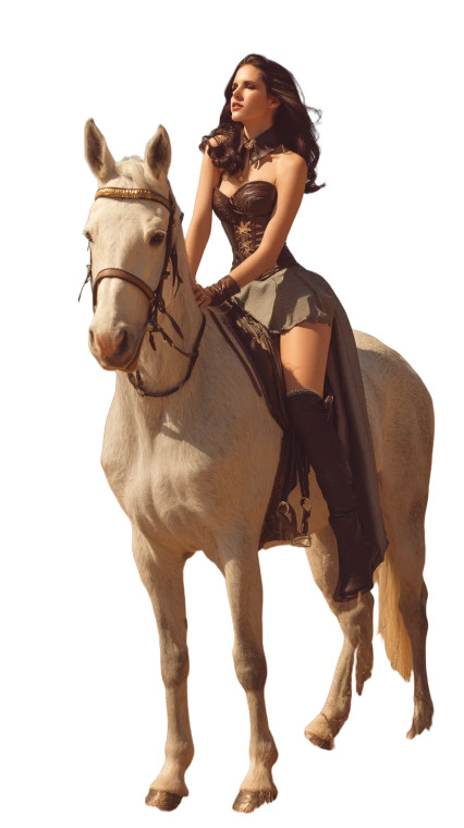 Andromeda On Horse Vinyl Car Decal Sticker – Waterproof & UV-Resistant 8"