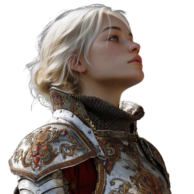 Medieval Blonde Knight Vinyl Car Decal Sticker – Waterproof & UV-Resistant 8"