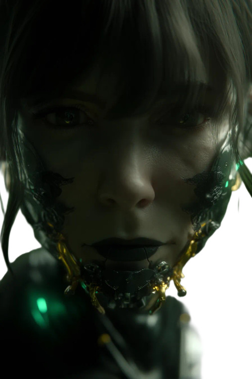 Gothic Cyborg Portrait Vinyl Car Decal Sticker – Waterproof & UV-Resistant 8"