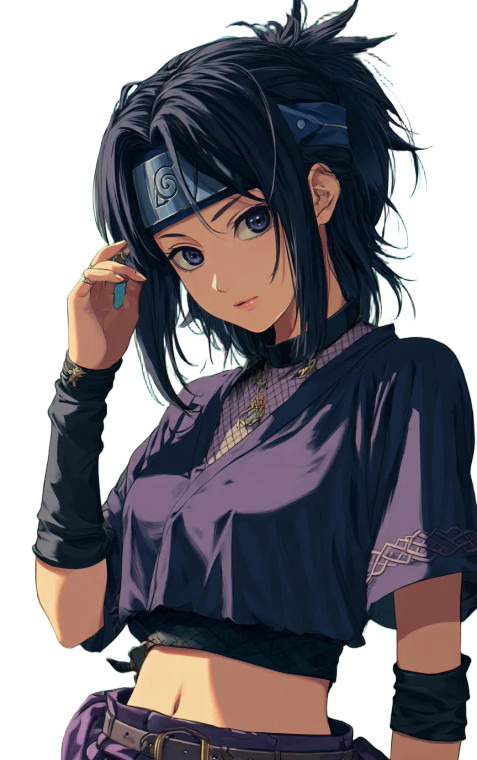 Female Sasuke Uchiha Vinyl Car Decal Sticker – Waterproof & UV-Resistant 8"