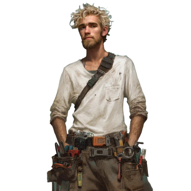 Grungy Mechanic Vinyl Car Decal Sticker – Waterproof & UV-Resistant 8"