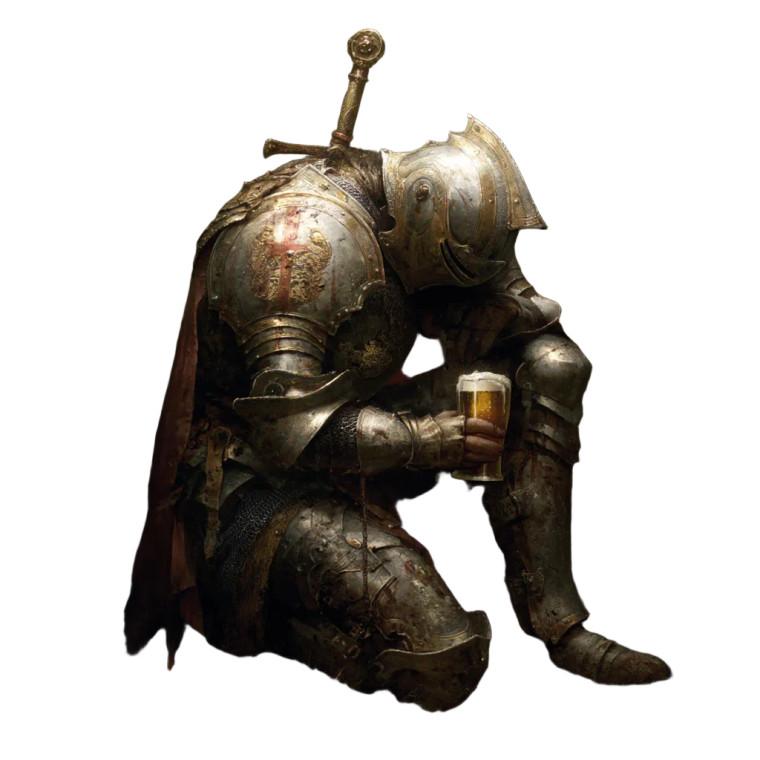 Defeated Knight V4 Vinyl Car Decal Sticker – Waterproof & UV-Resistant 8"
