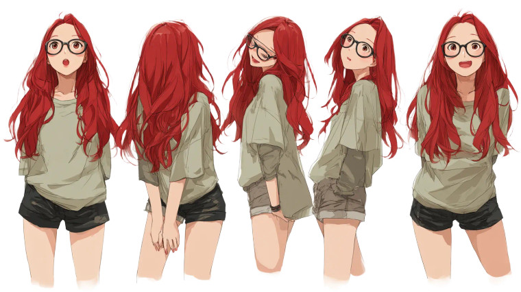 Anime Girl Poses V2 Vinyl Car Decal Sticker – Waterproof & UV-Resistant 8"