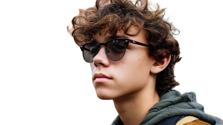 Teenager With Glasses Vinyl Car Decal Sticker – Waterproof & UV-Resistant 8"