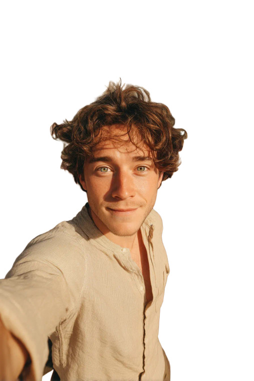 Cute Man Selfie Vinyl Car Decal Sticker – Waterproof & UV-Resistant 8"