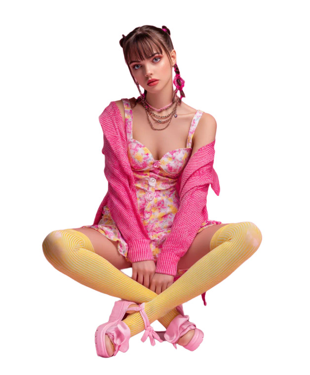 Spring-Summer Fashion Model Vinyl Car Decal Sticker – Waterproof & UV-Resistant 8"