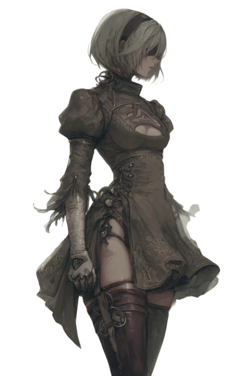 Fantasy Yorha Warrior Vinyl Car Decal Sticker – Waterproof & UV-Resistant 8"