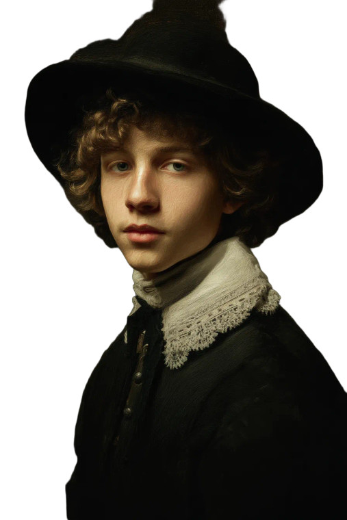 17Th-Century Delft Boy V2 Vinyl Car Decal Sticker – Waterproof & UV-Resistant 8"