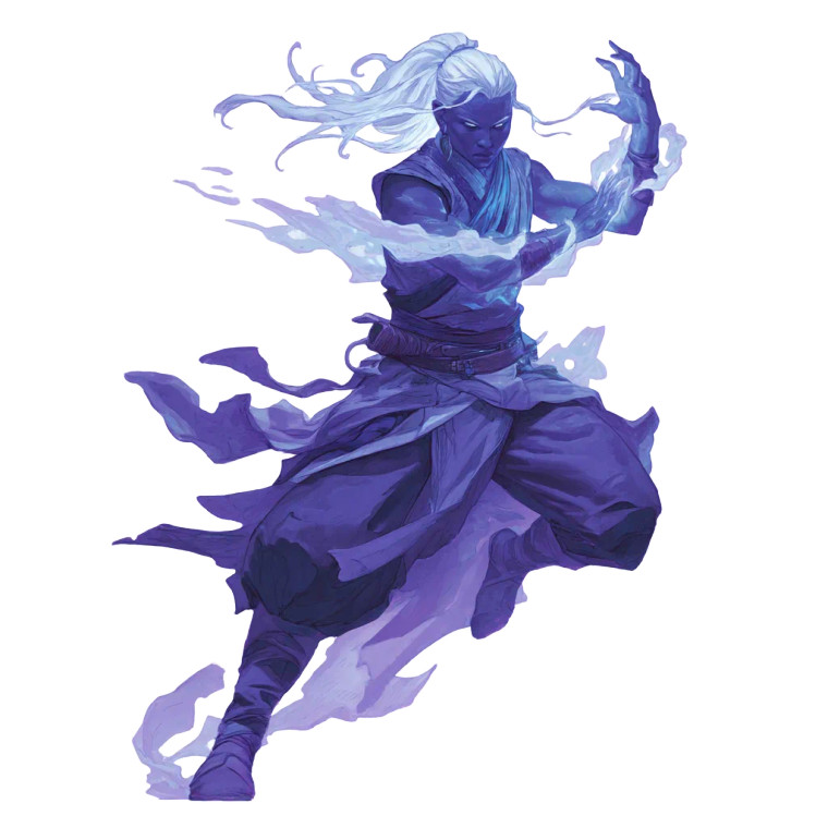 Water Genasi Monk Vinyl Car Decal Sticker – Waterproof & UV-Resistant 8"