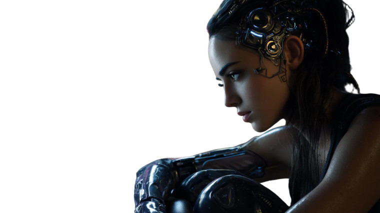 Cybernetic Woman Vinyl Car Decal Sticker – Waterproof & UV-Resistant 8"