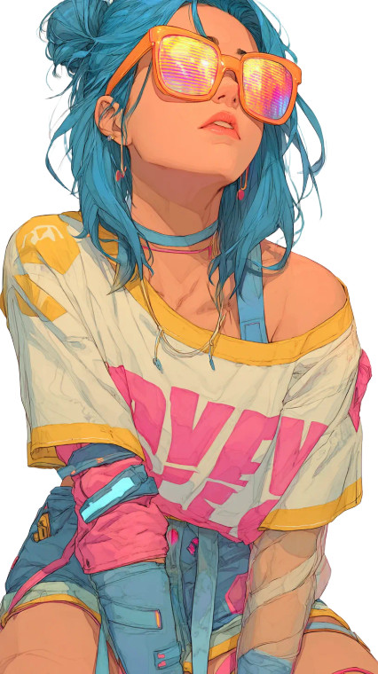 Cyberpunk Anime Girl V27 Vinyl Car Decal Sticker – Waterproof & UV-Resistant 8"