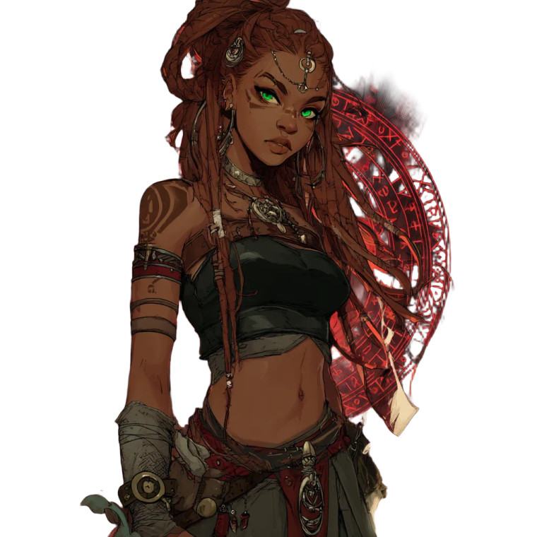 Viking Witch Illustration Vinyl Car Decal Sticker – Waterproof & UV-Resistant 8"