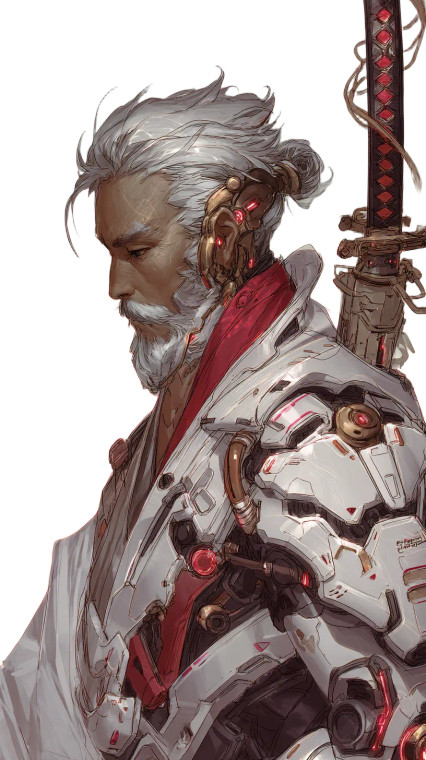 Cyberpunk Asian Warrior Vinyl Car Decal Sticker – Waterproof & UV-Resistant 8"