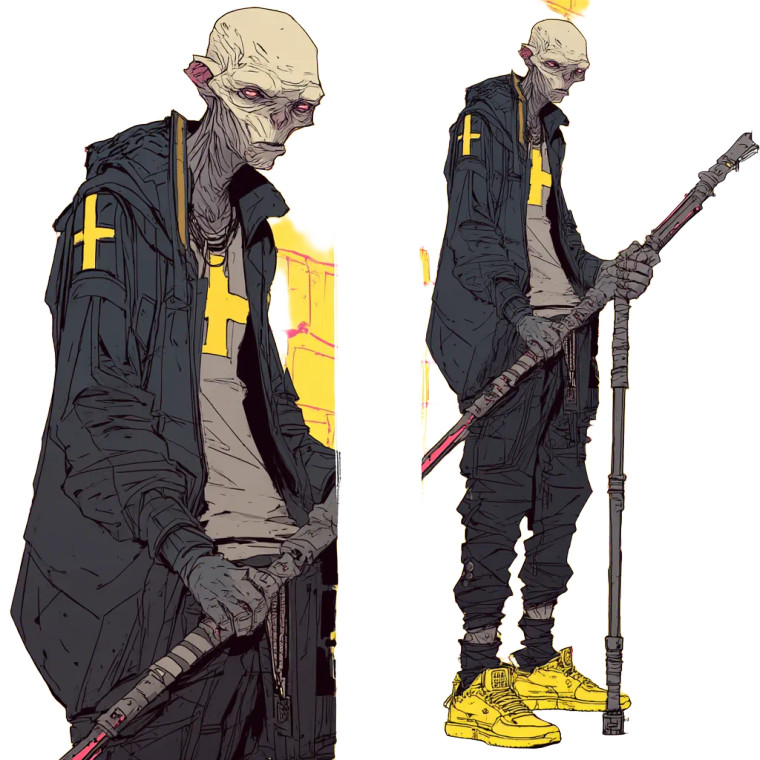 Elderly Street Ganger Vinyl Car Decal Sticker – Waterproof & UV-Resistant 8"