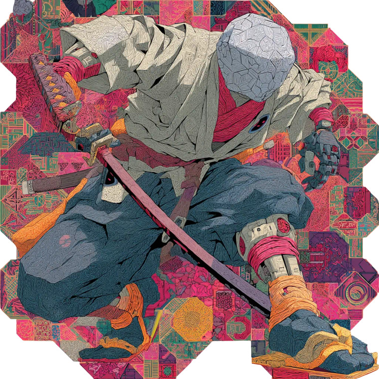 Samurai Punk Yokai Vinyl Car Decal Sticker – Waterproof & UV-Resistant 8"