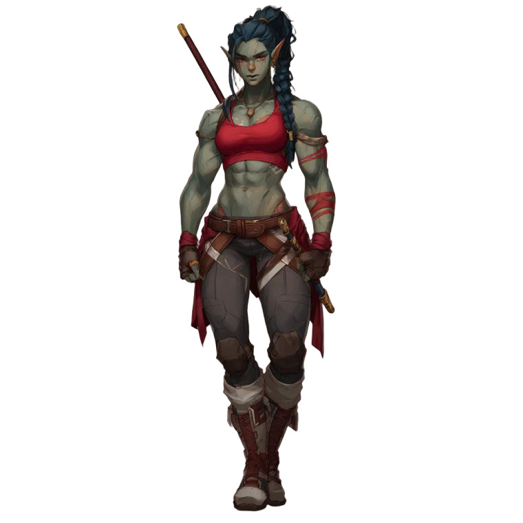 Half-Elf Goliath Fighter Vinyl Car Decal Sticker – Waterproof & UV-Resistant 8"