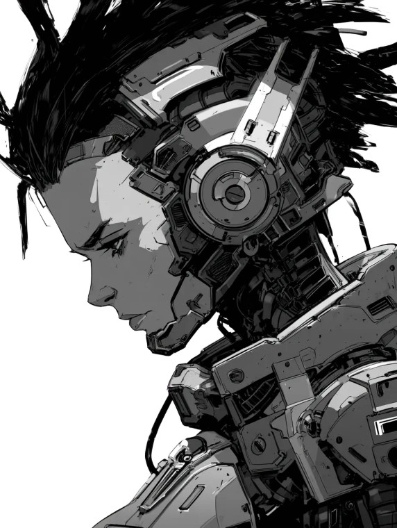 Cyber Punk Woman V2 Vinyl Car Decal Sticker – Waterproof & UV-Resistant 8"