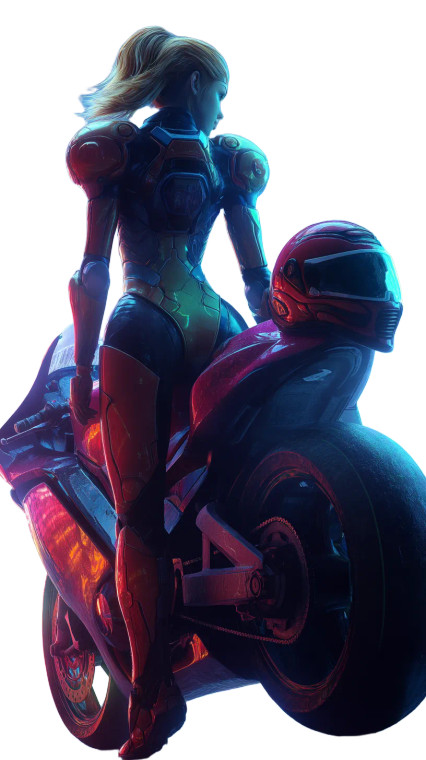 Samus Aran Riding Vinyl Car Decal Sticker – Waterproof & UV-Resistant 8"