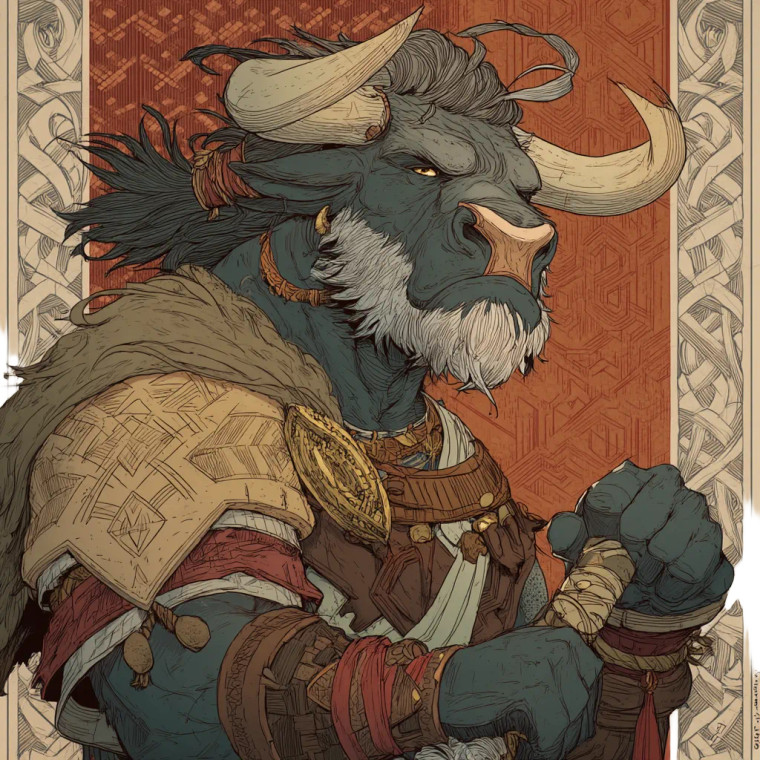 Barbarian Minotaur Portrait Vinyl Car Decal Sticker – Waterproof & UV-Resistant 8"