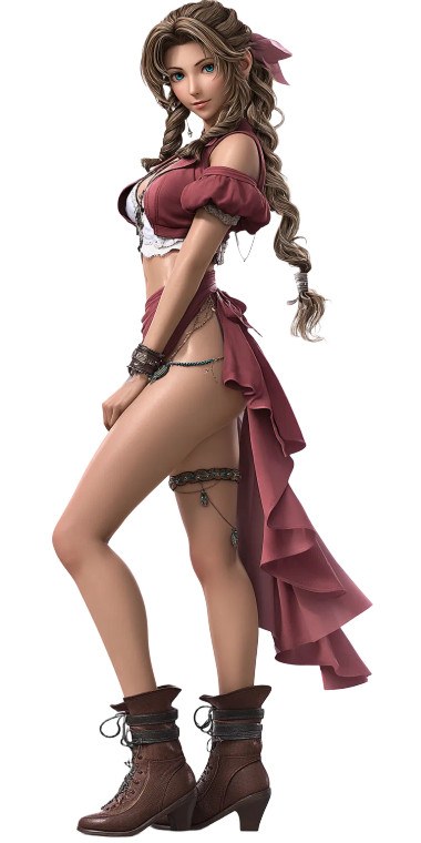 Aerith Gainsborough Dancing Vinyl Car Decal Sticker – Waterproof & UV-Resistant 8"